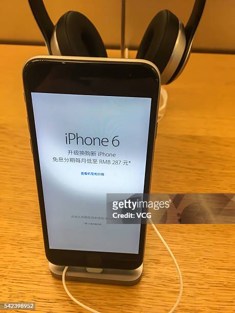 An iPhone 6 series smartphone is sold in an Apple store at Nanjing east road on June 22, 2016 in Shanghai, China. A local company called Shenzhen...