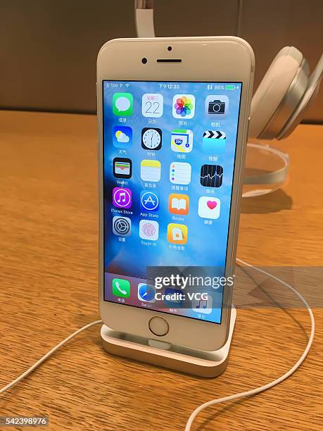 An iPhone 6 series smartphone is sold in an Apple store at Nanjing east road on June 22, 2016 in Shanghai, China. A local company called Shenzhen...