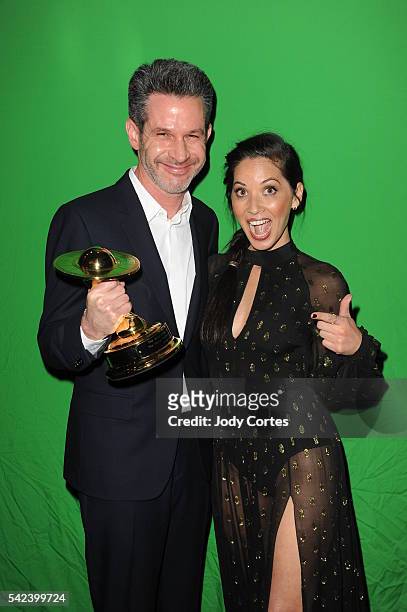 George Pal Memorial Award Simon Kinberg and Actress Oliva Munn at The Castaway on June 22, 2016 in Burbank, California.