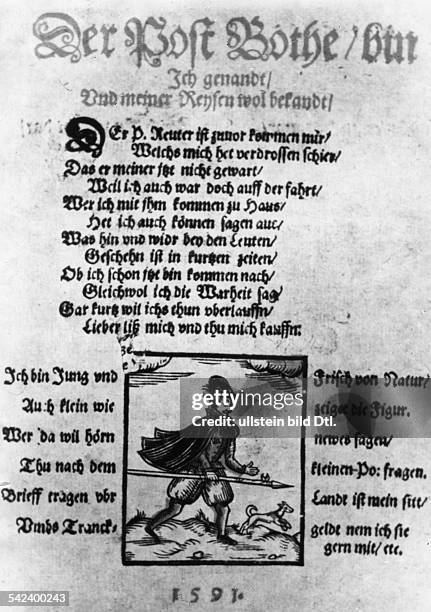 PostboteFlugblatt aus dem Jahre 1591