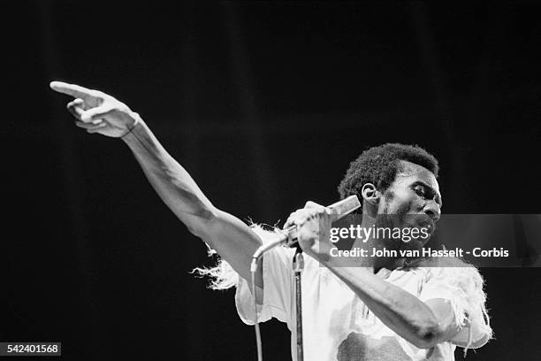 Jamaican singer Jimmy Cliff performs on stage at Porte de Pantin, in Paris.