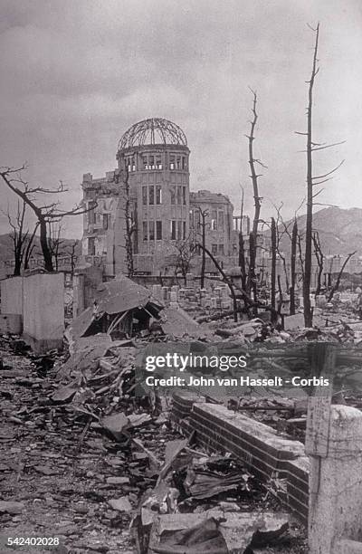 The Hiroshima Chamber of Industry and Commerce was the only building remotely close to standing near the center of the atomic bomb blast of August 6,...