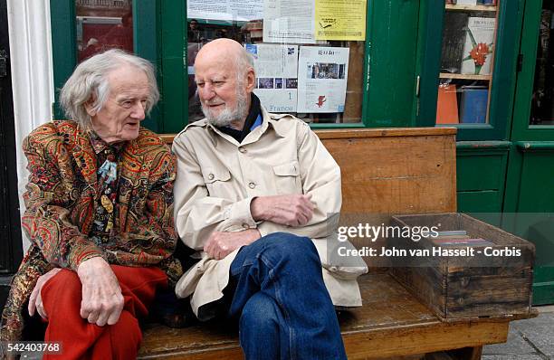 Year-old proprietor of the Shakespeare and Co Bookshop George Whitman chats to poet and publisher Lawrence Ferlinghetti , owner of another great...