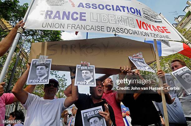 The protest demonstration march in Paris against President SarkozyÕs policy on the expulsion of the Roma fo Romania was also joined by French gypsies...