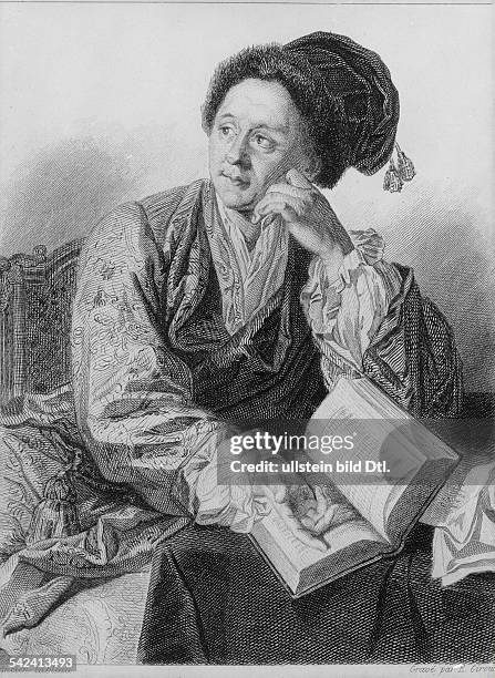 Bernard Le Bovier de Fontenelle*11.02.1657-09.01.1757+Writer, philosopher, FranceEngraving by E. Giroux
