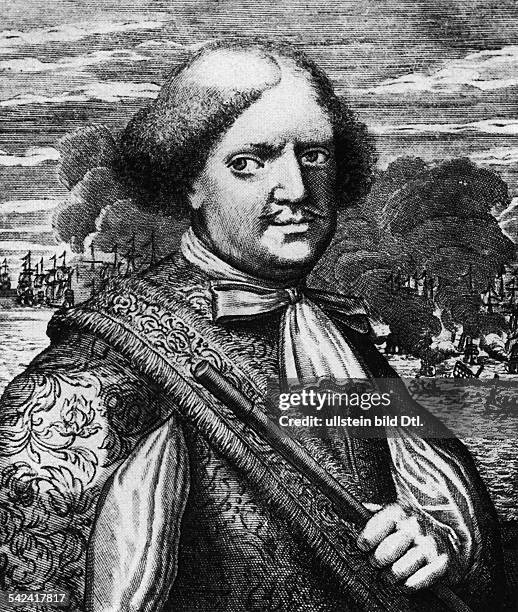 Henry Morgan1635-1688engl. Flibustier und später Gouverneur von Jamaica holländischer Stich
