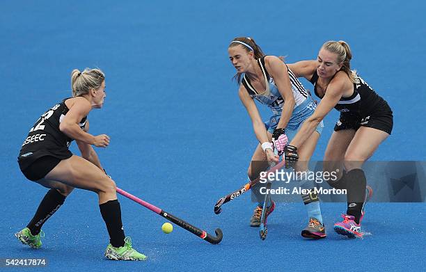 Carla Rebecchi of Argentina during the FIH Women's Hockey Champions Trophy match between Argentina and New Zealand at Queen Elizabeth Olympic Park on...