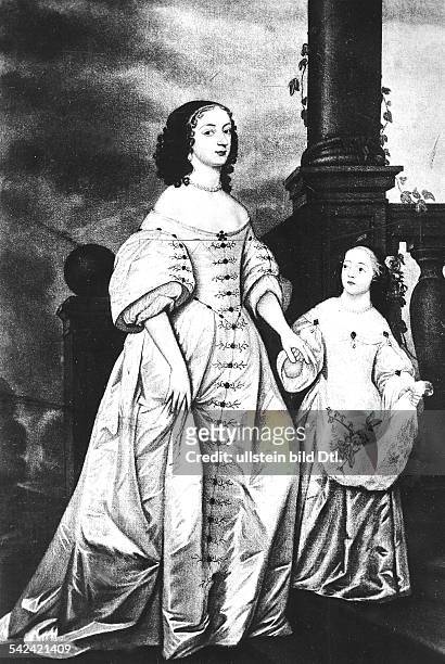 Kurfürstin Sophie Dorothea von Hannover, geb. Prinzessin von der Pfalz mit ihrer Tochter SophieCharlotte, spätere Königin von Preussen,gemalt von der...