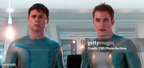 From left: Karl Urban as Dr. Leonard "Bones" McCoy and Chris Pine as Captain James T. Kirk in the 2013 movie, "Star Trek: Into Darkness." Release...