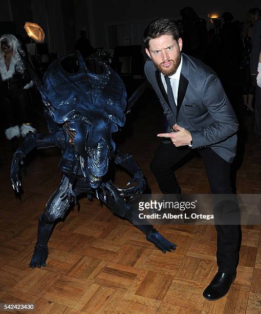 Cosplayer Zoe Miyamoto as Alien Queen and actor Jensen Ackles of 'Supernatural' at the 42nd Annual Saturn Awards - Show held at The Castaway on June...