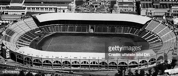 Luftaufnahme des leeren Wembleystadions- 1927