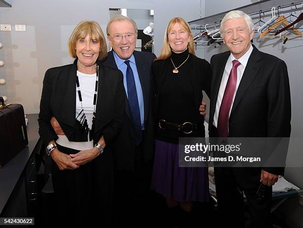 Sir David Frost and wife, Lady Carina Fitzalan-Howard and Sir Michael Parkinson and wife, Mary on February 8, 2011 in Sydney Australia.