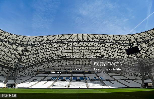 April 2015; A general view of Stade Vélodrome, Marseilles, before Leinster's captains run ahead of their European Rugby Champions Cup Semi-Final...
