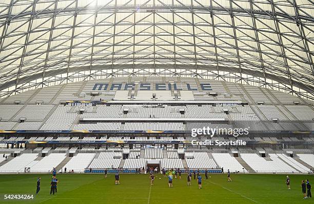 April 2015; A general view of Stade Vélodrome during the Leinster captain's run before the European Rugby Champions Cup Semi-Final against RC Toulon....