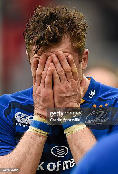April 2015; Leinster's Jamie Heaslip, dejected after his side's defeat. European Rugby Champions Cup Semi-Final, RC Toulon v Leinster. Stade...