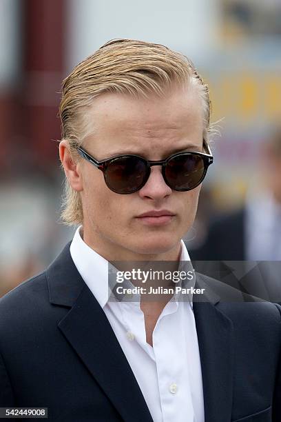 Marius Borg Hoiby on a visit to Trondheim, during the King and Queen of Norway's Silver Jubilee Tour, on June 23, 2016 in Trondheim, Norway.