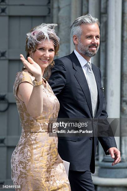 Princess Martha Louise of Norway, and husband Ari Behn attend a service at Nidaros Cathedral on a visit to Trondheim, during the King and Queen of...