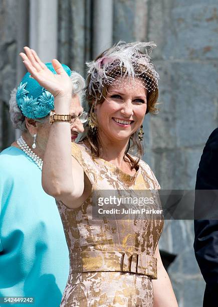 Princess Martha Louise of Norway attends a service at Nidaros Cathedral on a visit to Trondheim, during the King and Queen of Norway's Silver Jubilee...