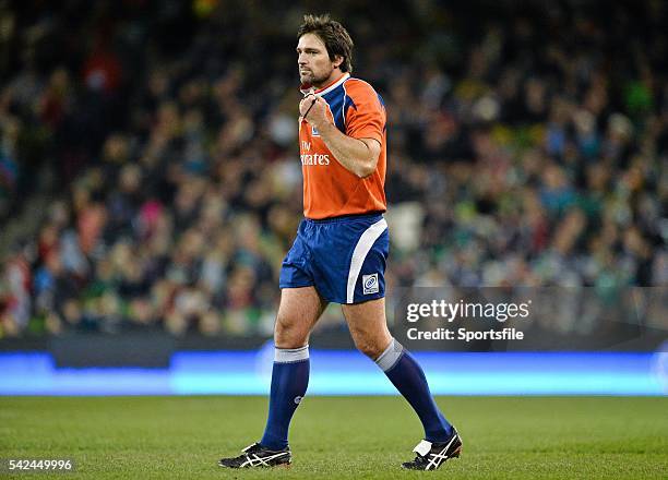 November 2013; Referee Steve Walsh. Guinness Series International, Ireland v Samoa, Aviva Stadium, Lansdowne Road, Dublin. Picture credit: Barry...