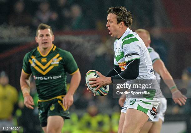 November 2013; Stuart Littler, Ireland, in action against Australia. Rugby League World Cup, Group A, Ireland v Australia, Thomond Park, Limerick....