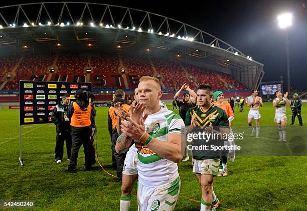 November 2013; Damien Blanch, Ireland, makes his way back to the dressing room with his team-mates after the game against Australia. Rugby League...