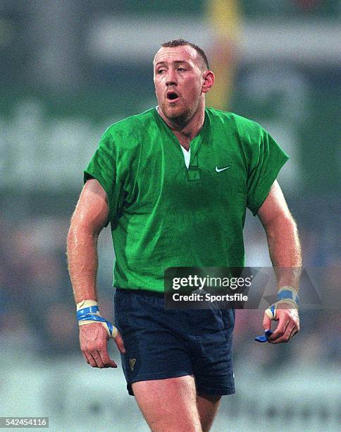 September1998; Trevor Brennan, Leinster. European Rugby Cup, Leinster v Stade Francais, Donnybrook, Dublin. Picture credit: Brendan Moran / SPORTSFILE