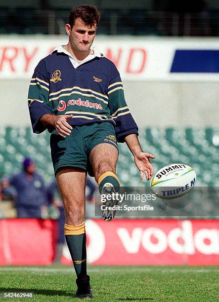 June 1999; Australia's Nathan Spooner. Australia Rugby Squad Training, Subiaco Oval, Perth, Western Australia, Australia. Picture credit: Matt Browne...