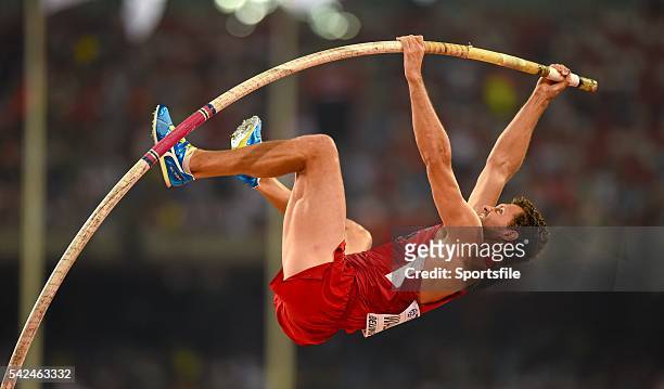 August 2015; Brad Walker of USA during the Men's Pole Vault qualification. IAAF World Athletics Championships Beijing 2015 - Day 1, National Stadium,...