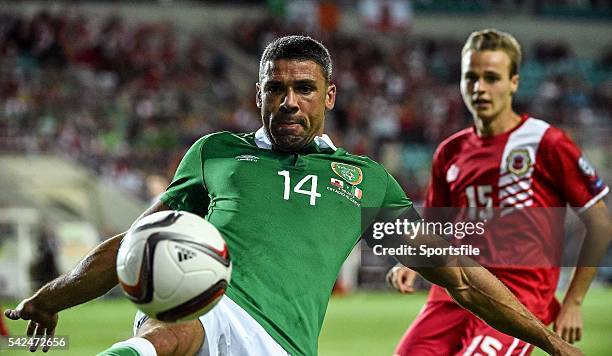 September 2015; Jonathan Walters, Republic of Ireland, in action against Erin Barnett, Gibraltar. UEFA EURO 2016 Championship Qualifier, Group D,...