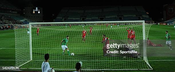 September 2015; Robbie Keane, Republic of Ireland, score's his side's second goal. UEFA EURO 2016 Championship Qualifier, Group D, Gibraltar v...