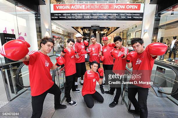 Justice Crew band at Virgin Active launch In Sydney City Pitt Street Mall on October 28, 2010 in Sydney, Australia.