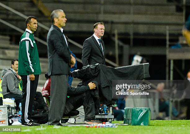 September 2015; Northern Ireland manager Michael O'Neill. UEFA EURO 2016 Championship Qualifier, Group F, Northern Ireland v Hungary, Windsor Park,...