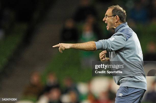 September 2015; Republic of Ireland manager Martin O'Neill. UEFA EURO 2016 Championship Qualifier, Group D, Republic of Ireland v Georgia, Aviva...