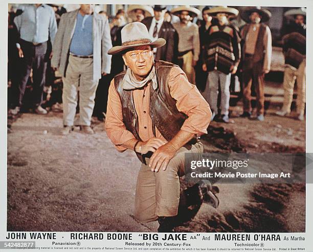 Actor John Wayne appears on the poster for the 20th Century Fox film 'Big Jake', 1971.