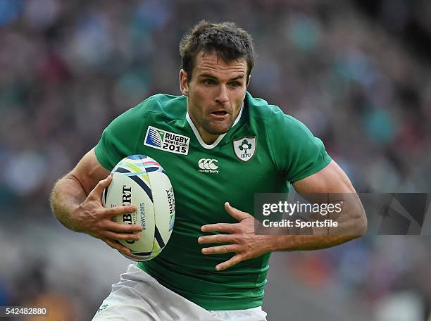 September 2015; Jared Payne, Ireland. 2015 Rugby World Cup, Pool D, Ireland v Romania, Wembley Stadium, Wembley, London, England. Picture credit:...