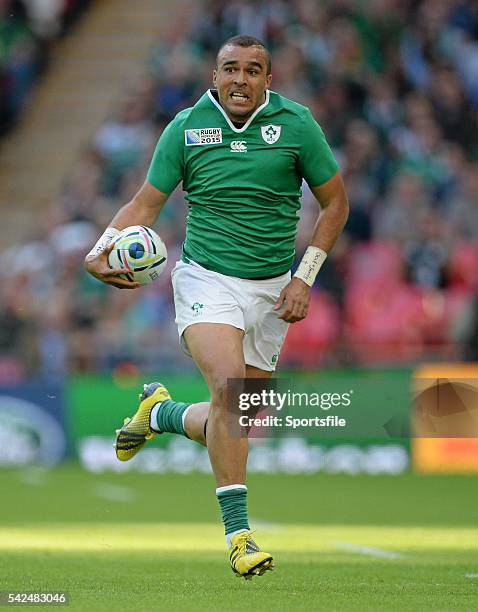 September 2015; Simon Zebo, Ireland. 2015 Rugby World Cup, Pool D, Ireland v Romania, Wembley Stadium, Wembley, London, England. Picture credit:...