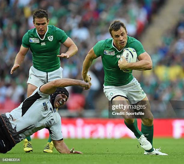 September 2015; Tommy Bowe, Ireland. 2015 Rugby World Cup, Pool D, Ireland v Romania, Wembley Stadium, Wembley, London, England. Picture credit:...