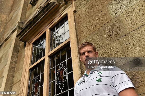 October 2015; Ireland's Chris Henry poses for a portrait after a press conference. Ireland Rugby Press Conference, 2015 Rugby World Cup, Celtic Manor...