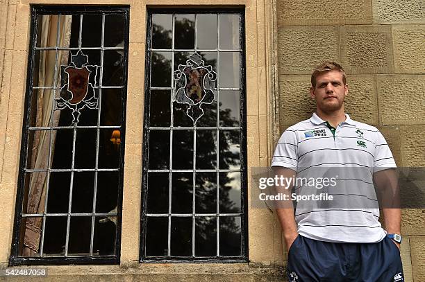 October 2015; Ireland's Chris Henry poses for a portrait after a press conference. Ireland Rugby Press Conference, 2015 Rugby World Cup, Celtic Manor...