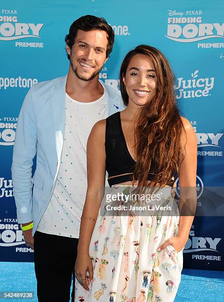 Alex Kinsey and Sierra Deaton of Alex & Sierra attend the premiere of "Finding Dory" at the El Capitan Theatre on June 8, 2016 in Hollywood,...