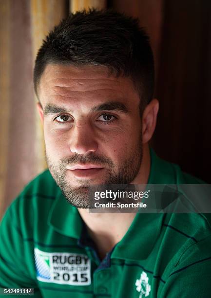 October 2015; Ireland's Conor Murray poses for a portrait after a press conference. 2015 Rugby World Cup, Ireland Rugby Press Conference. Celtic...