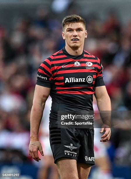 April 2014; Owen Farrell, Saracens. Heineken Cup Quarter-Final, Ulster v Saracens, Ravenhill Park, Belfast, Co. Antrim. Picture credit: Ramsey Cardy...