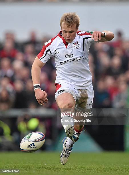 April 2014; Luke Marshall, Ulster. Heineken Cup Quarter-Final, Ulster v Saracens, Ravenhill Park, Belfast, Co. Antrim. Picture credit: Brendan Moran...