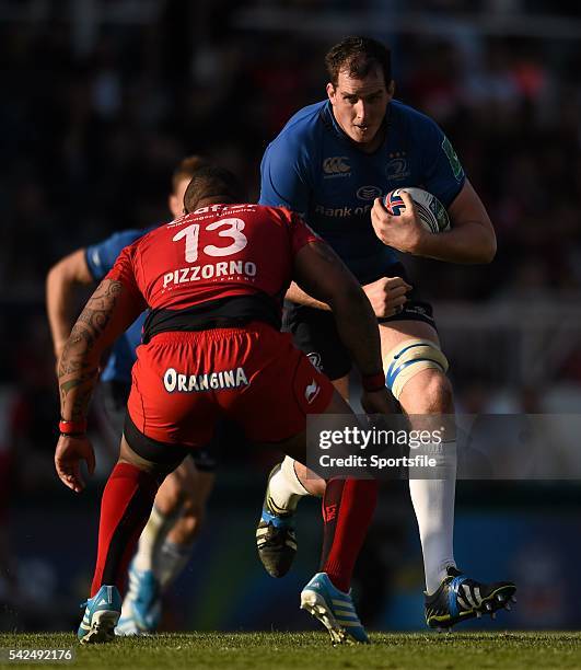 April 2014; Devin Toner, Leinster, in action against Mathieu Bastareaud, Toulon. Heineken Cup, Quarter-Final, Toulon v Leinster. Stade Félix Mayol,...