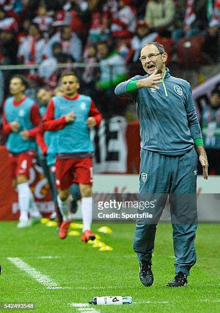 October 2015; Republic of Ireland manager Martin O'Neill. UEFA EURO 2016 Championship Qualifier, Group D, Poland v Republic of Ireland. Stadion...