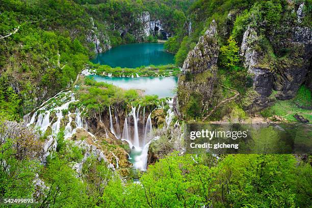 croatia, plitvice lakes national park, plitvice lakes - nationalpark plitvicer seen stock-fotos und bilder