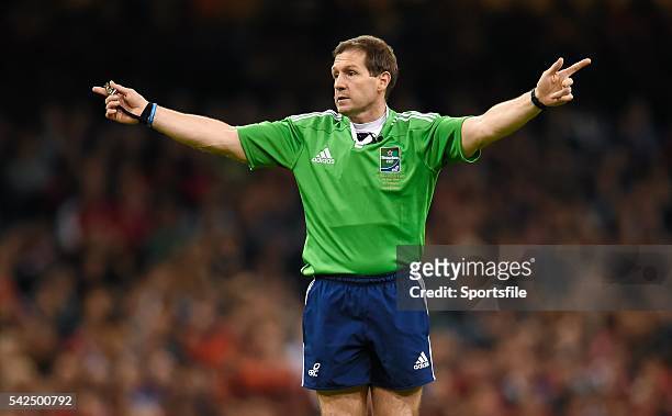 May 2014; Referee Alain Rolland. Heineken Cup Final, Toulon v Saracens. Millennium Stadium, Cardiff, Wales. Picture credit: Stephen McCarthy /...