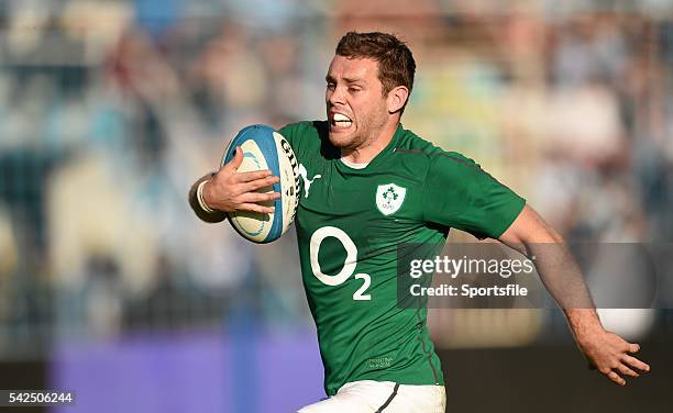 June 2014; Darren Cave, Ireland. Summer Tour 2014, Second Test, Argentina v Ireland. Estadio José Fierro, San Miguel de Tucumán, Tucumán, Argentina....