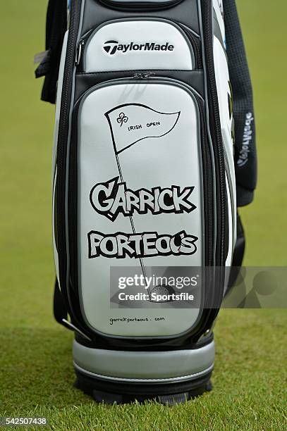 June 2014; The artwork of Garrick Porteous on his own golf bag during day 2 of the 2014 Irish Open Golf Championship. Fota Island, Cork. Picture...