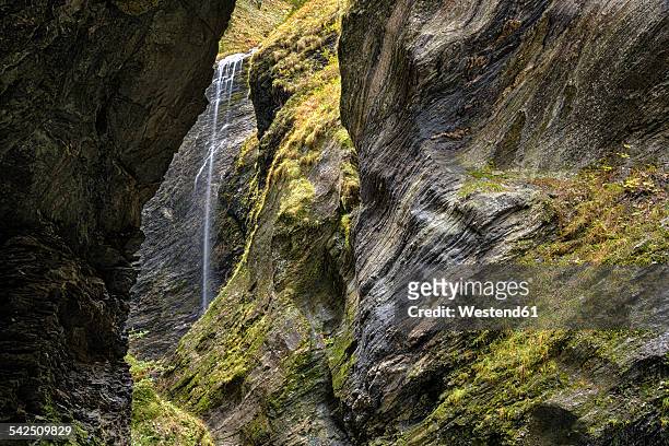switzerland, grisons, hinterrhein, viamala gorge, waterfall - viamala stock pictures, royalty-free photos & images
